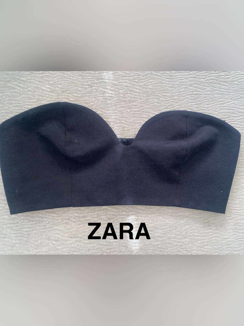 ZARA Black Strapless Sweetheart Bandeau Top - Size XL - NEW